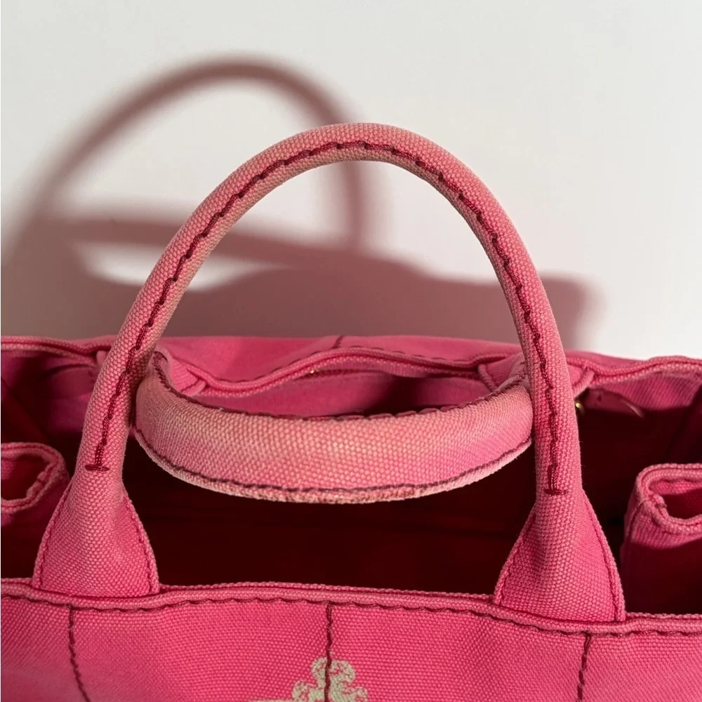 AUTHENTIC Prada Fuchsia Canvas Canapa Tote